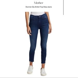 Mother stunner zip ankle fray jeans